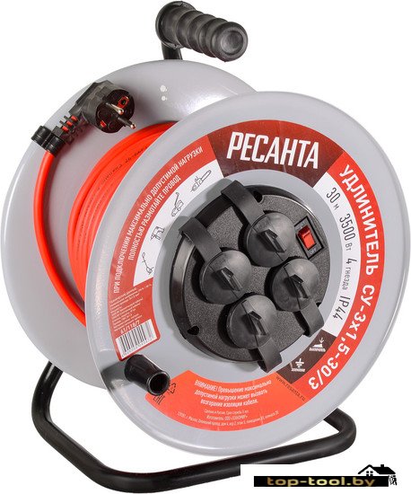 Удлинитель на катушке Ресанта СУ-3x1.5-30/3