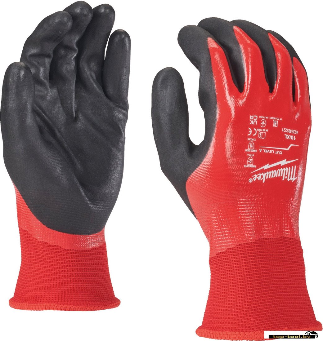 Нитриловые перчатки Milwaukee Fully Dip Cut Level 1/A 9/L 4932493220