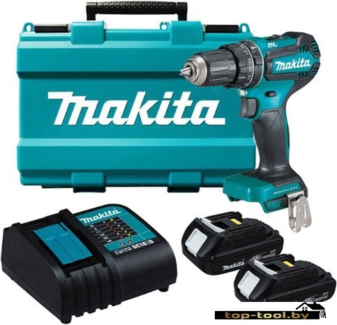 Ударная дрель-шуруповерт Makita DHP485SYE (с 2-мя АКБ, кейс)