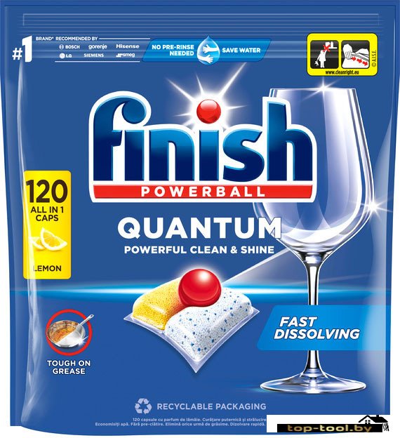 Капсулы для посудомоечной машины Finish Powerball Quantum All in 1 Lemon (120 шт)