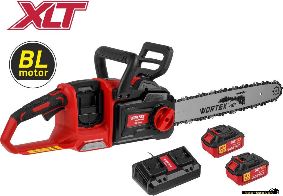 Аккумуляторная пила Wortex CEC 4036 XLT Set 2333070 (с 2-мя АКБ)