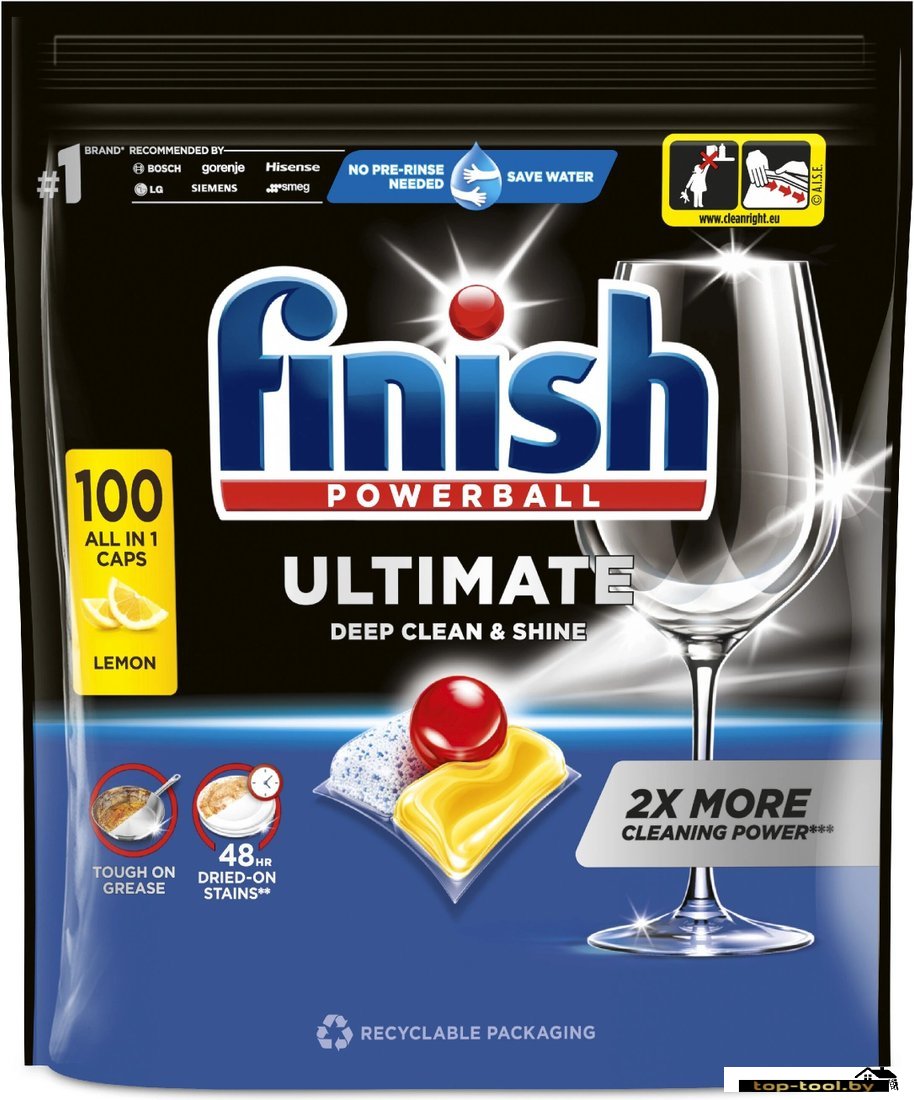 Капсулы для посудомоечной машины Finish Powerball Ultimate All In 1 Лимон (100 шт)