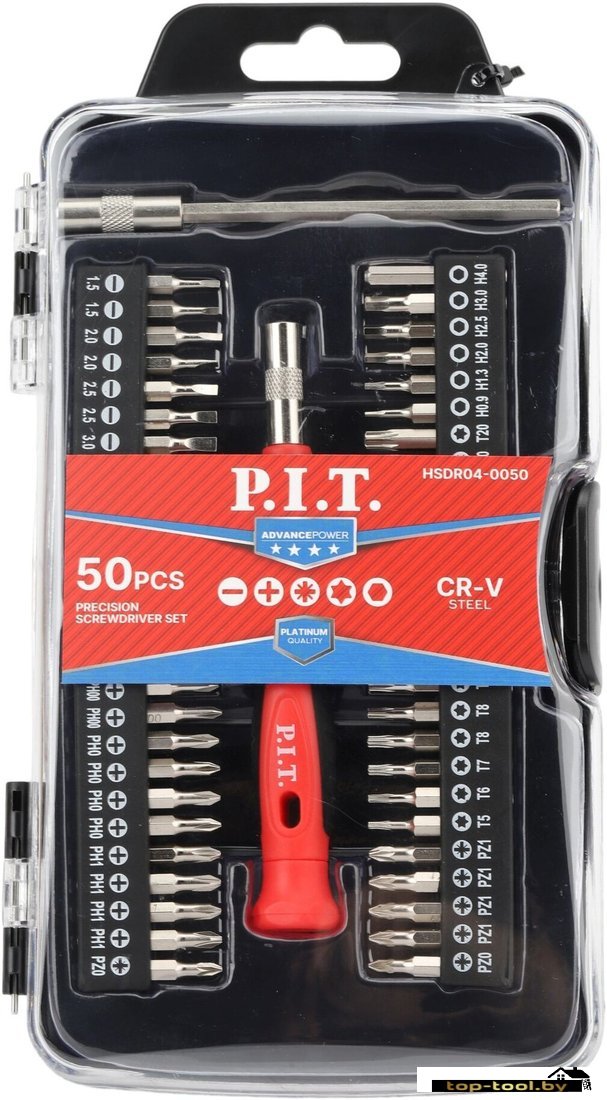 Набор отвертка с битами P.I.T. Advance HSDR04-0050 (50 предметов)