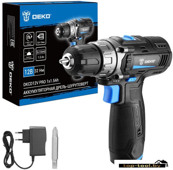 Дрель-шуруповерт Deko DKCD12V PRO 083-1003 (с 1-им АКБ, кейс)