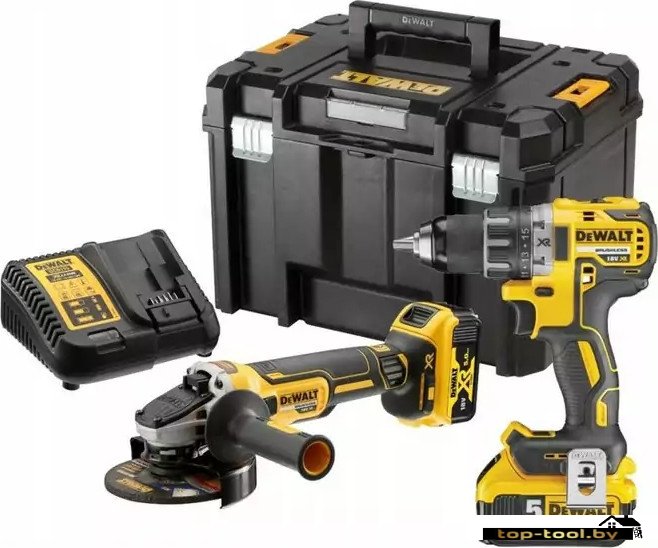 DeWalt DCK2020P2T (шуруповерт, УШМ, кейс)