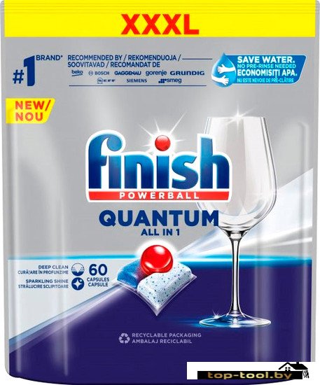 Таблетки для посудомоечной машины Finish Powerball Quantum All in 1 (60 шт)