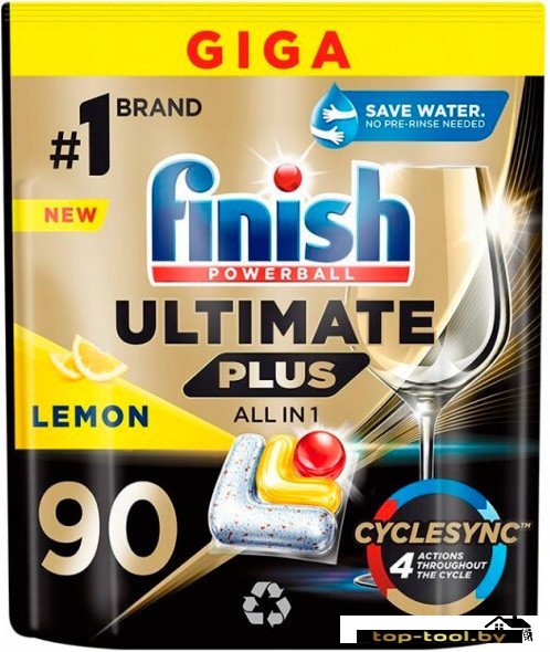 Капсулы для посудомоечной машины Finish Powerball Ultimate Plus All in 1 Лимон (90 шт)