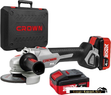 Угловая шлифмашина Crown CT23001-125HX-4 BMC (с 2-мя АКБ)