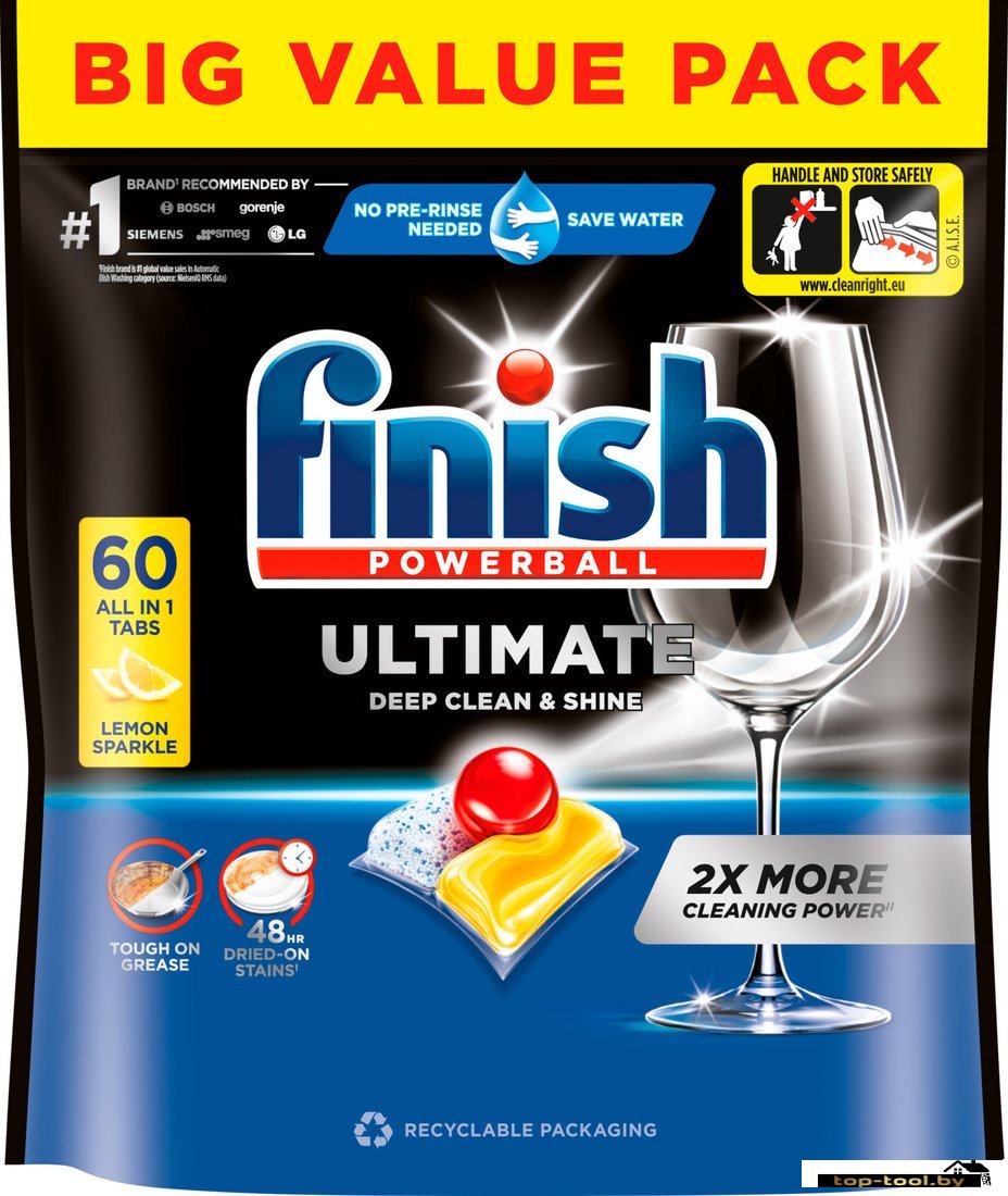 Капсулы для посудомоечной машины Finish Powerball Ultimate All In 1 Лимон (60 шт)