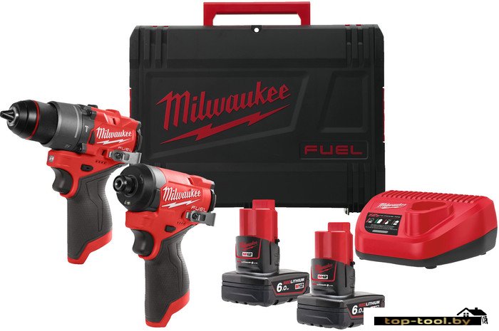Milwaukee M12 FPP2A2-602X Fuel 4933480588 (шуруповерт, винтоверт, 2 АКБ, кейс)