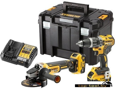 DeWalt DCK2080P2T (шуруповерт, болгарка, 2 АКБ, кейс)