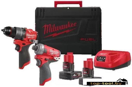 Milwaukee M12 FPP2E2-402X 4933480594 (шуруповерт, винтоверт, 2 АКБ, кейс)