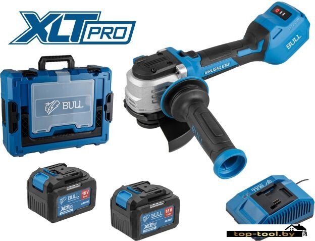 Угловая шлифмашина Bull CSG 1812-1 SR XLTpro Xcase 1333998 (с 2-мя АКБ, кейс)