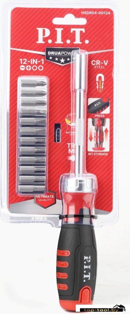 Набор отвертка с битами P.I.T. Advance HSDR04-0012A (13 предметов)