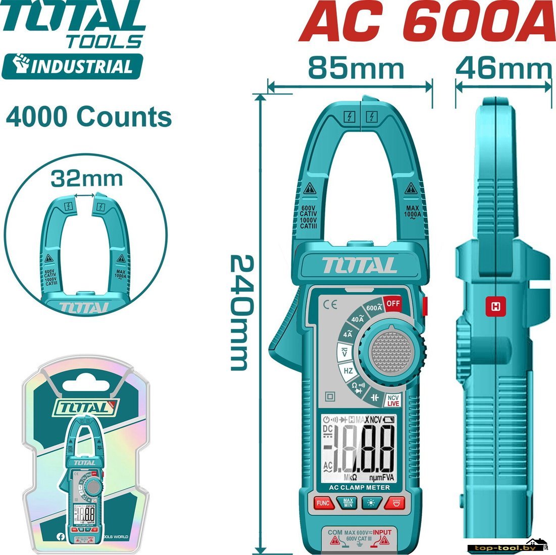 Токовые клещи Total TMT766001